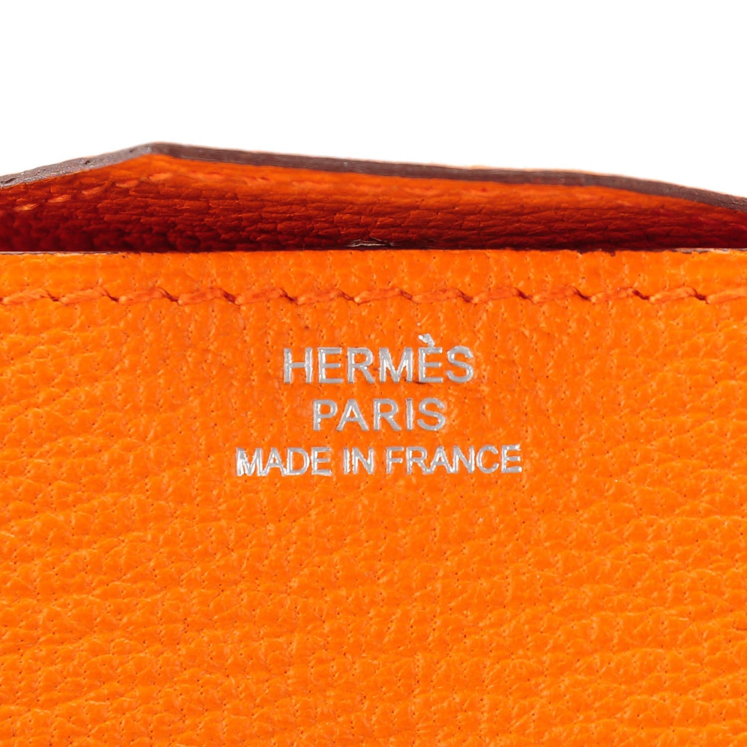 Hermes Chevre Mysore Le 24 Coin Purse Orange 6 of 7