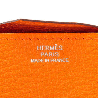 Hermes Chevre Mysore Le 24 Coin Purse Orange 6 of 7