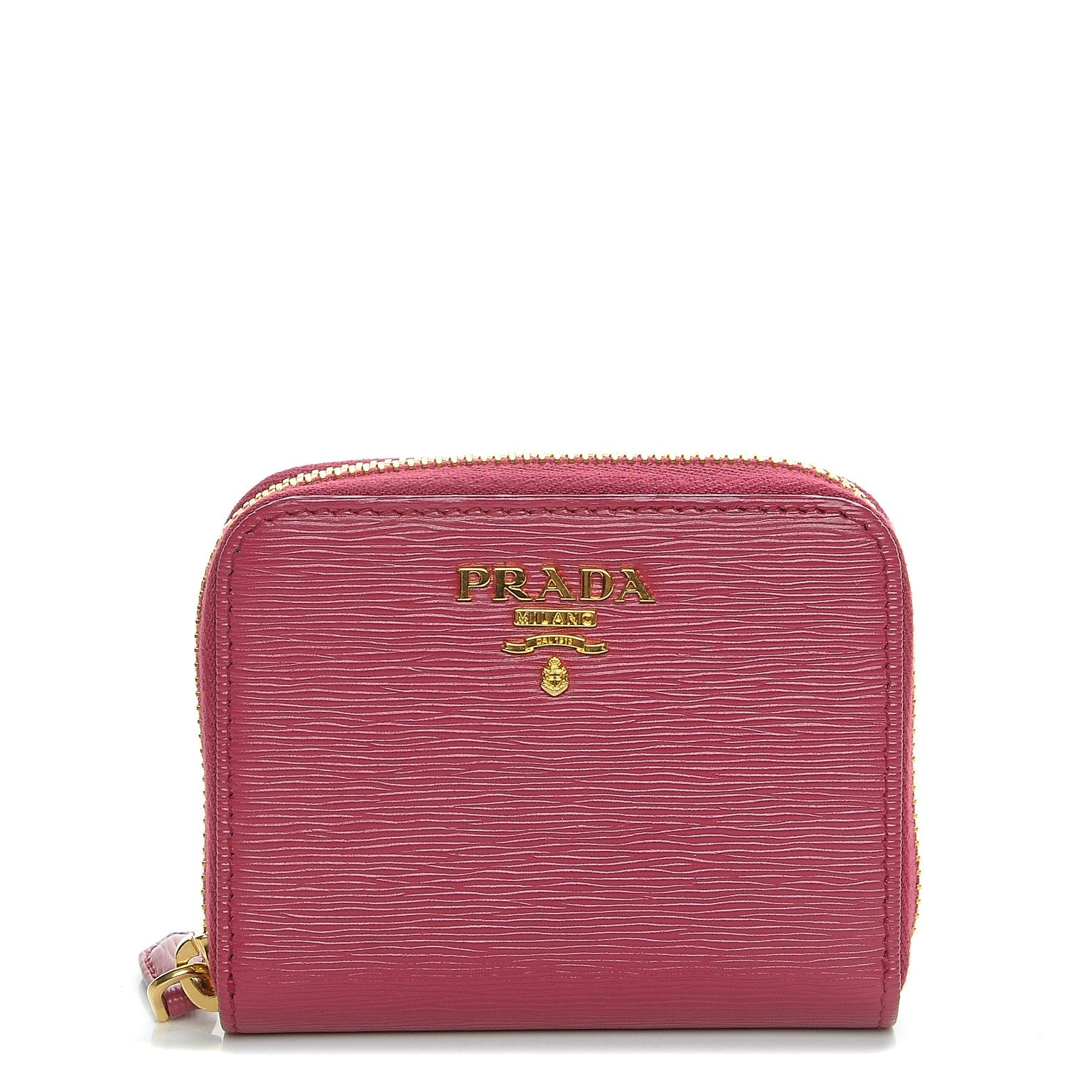 Prada Vitello Move Metal Coin Purse Ibisco 1 of 8
