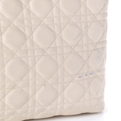 Christian Dior Lambskin Cannage Large Lady Dior Shopper Tote White 11 of 13