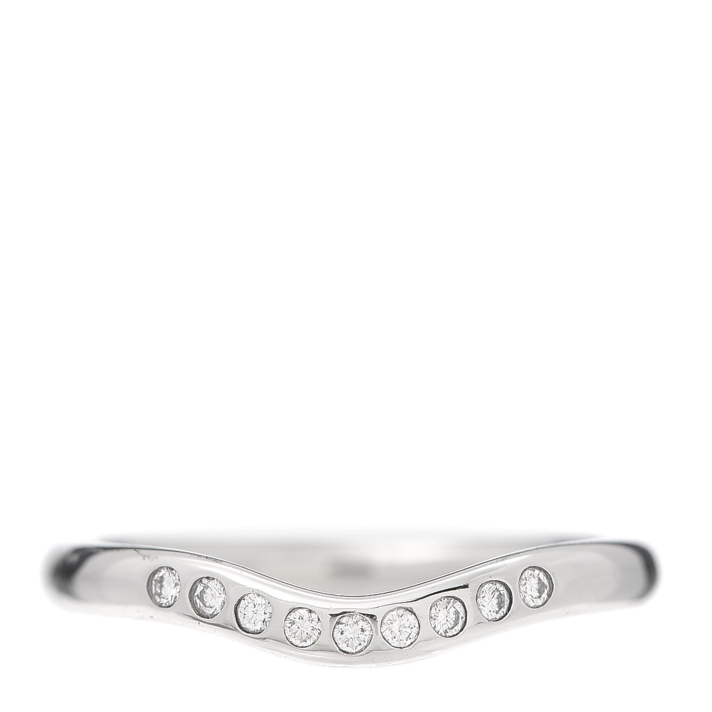 Platinum Diamond Elsa Peretti Curved Wedding Band Ring 49 5