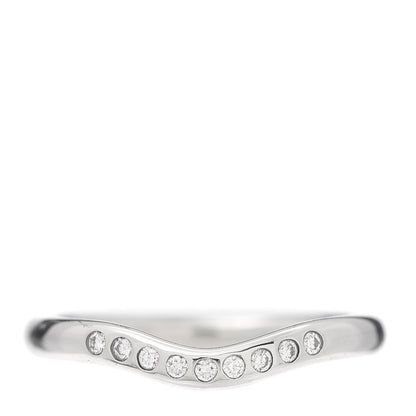 Tiffany Platinum Diamond Elsa Peretti Curved Wedding Band Ring 49 5 1 of 4