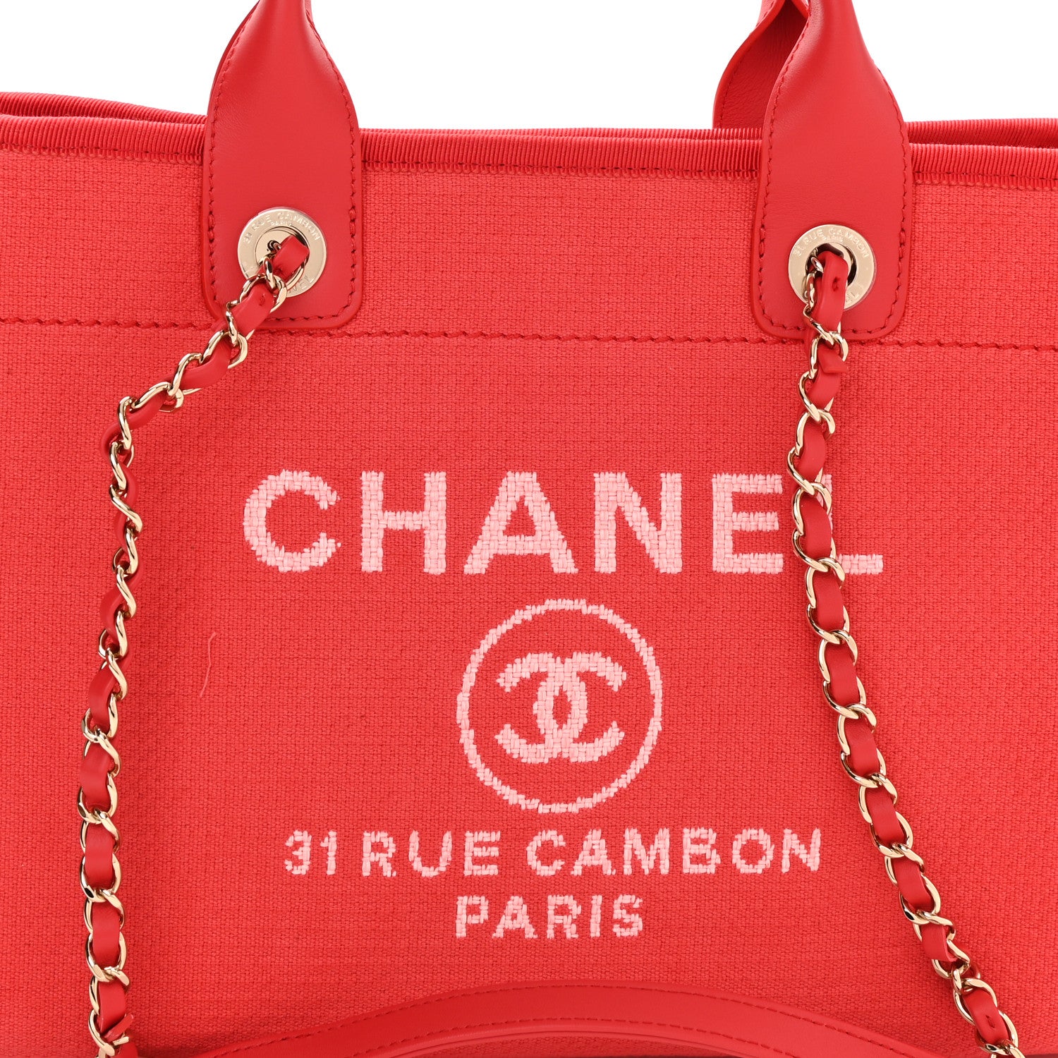 Chanel Mixed Fibers Small Deauville Tote Red 9 of 12