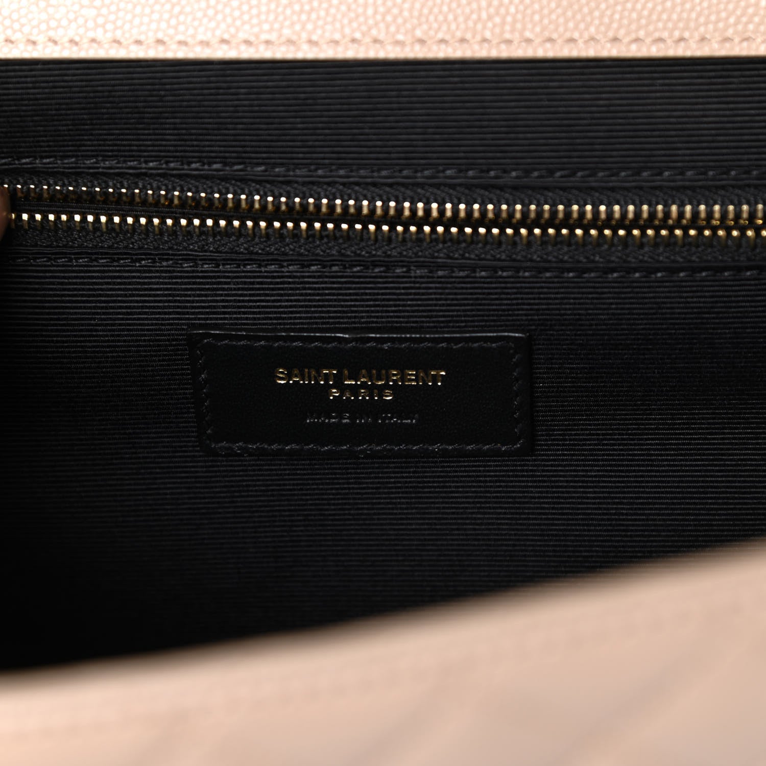 Saint Laurent Grain De Poudre Mixed Matelasse Large Triquilt Monogram Satchel Nude Powder 6 of 9