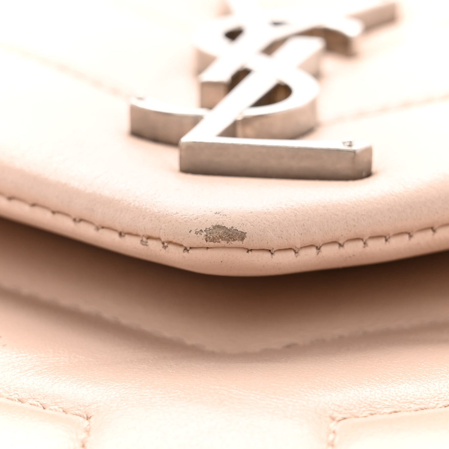 Calfskin Y Quilted Monogram Small Loulou Chain Satchel Marble Pink