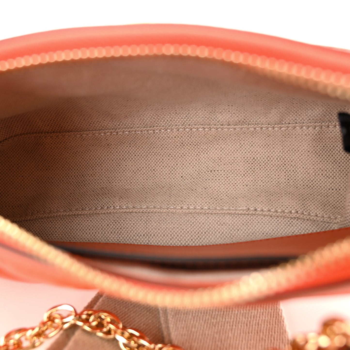 Calfskin GG Matelasse Chain Handbag Deep Orange Natural