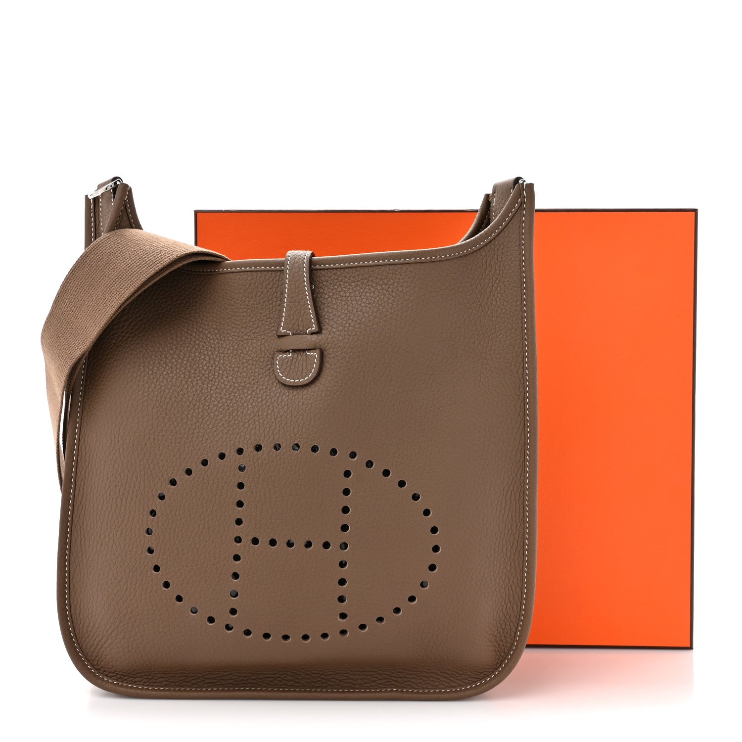 Hermes Taurillon Clemence Evelyne III PM Etoupe 11 of 11