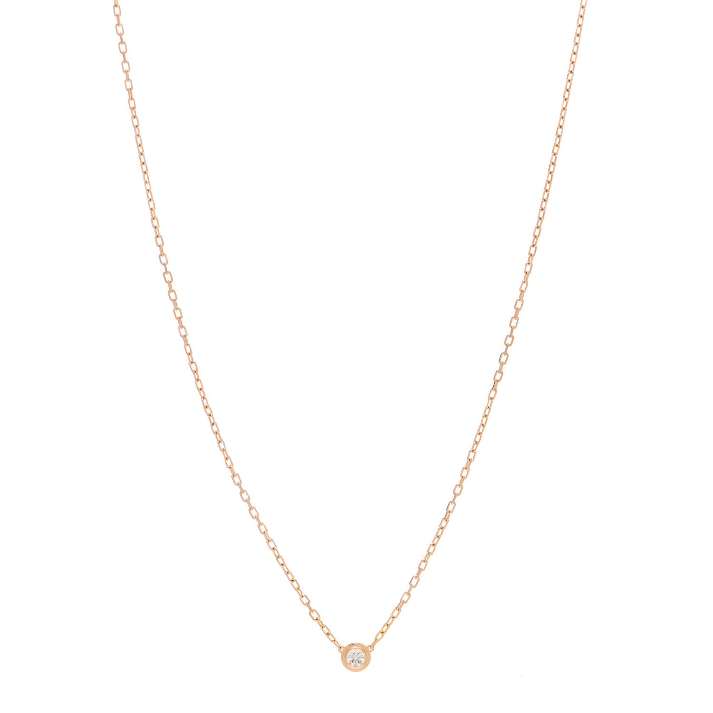 18K Pink Gold Diamond SM D'Amour Pendant Necklace