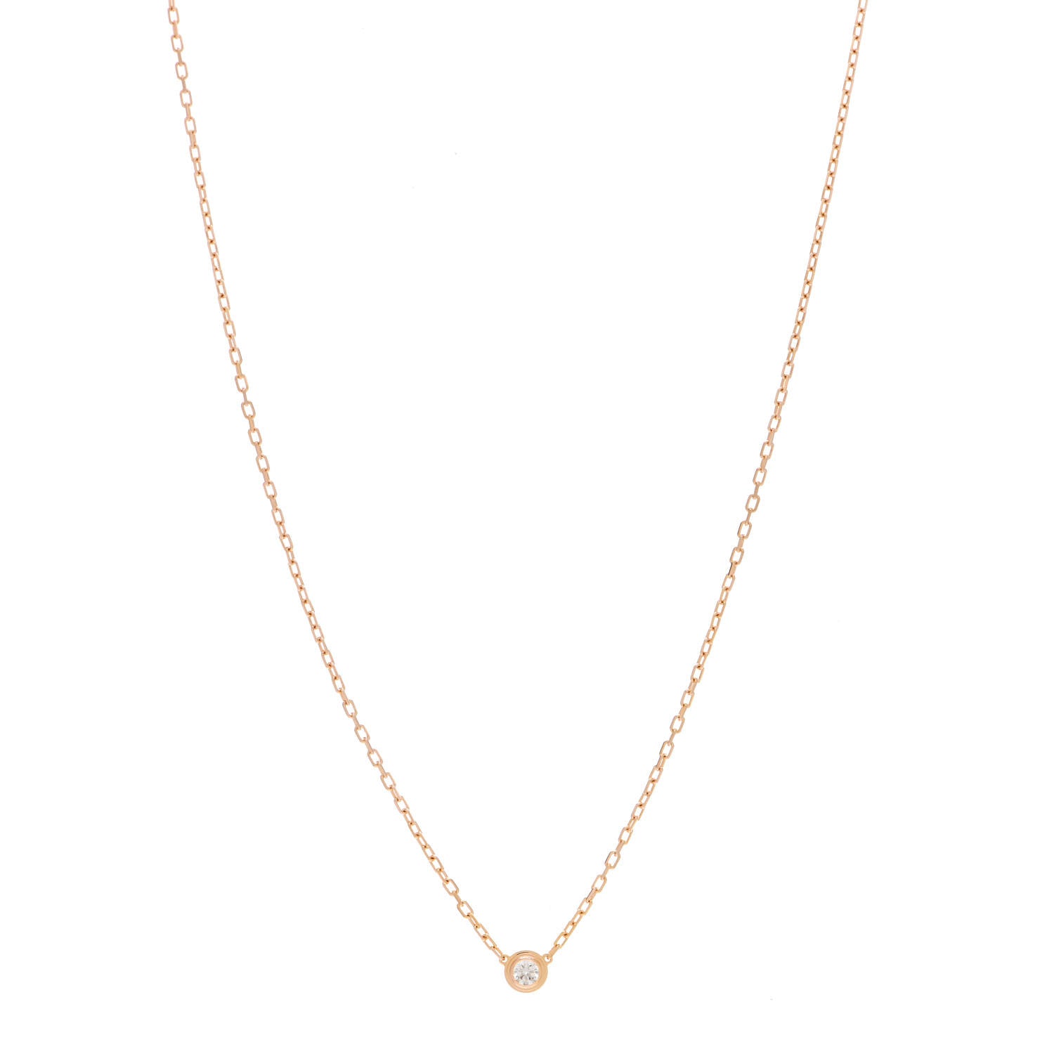 Cartier 18K Pink Gold Diamond SM D'Amour Pendant Necklace 1 of 4