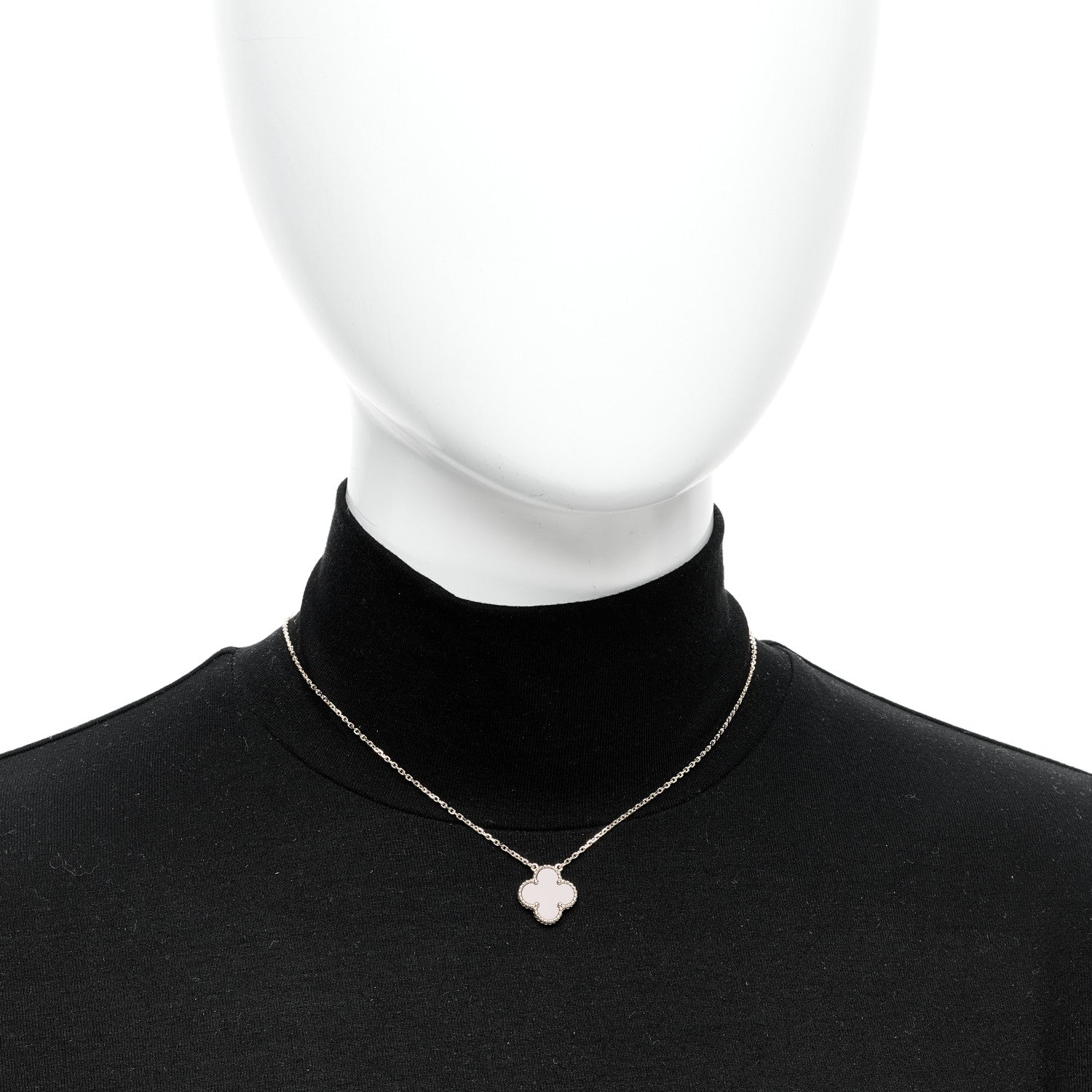 Van Cleef & Arpels 18K Yellow Gold Carnelian Vintage Alhambra Pendant Necklace 2 of 5