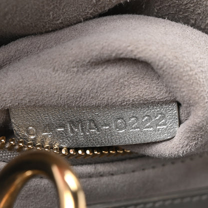 Christian Dior Metallic Calfskin Satin Celestial Bead Embroidery Cannage Mini Lady Dior Silver 12 of 19