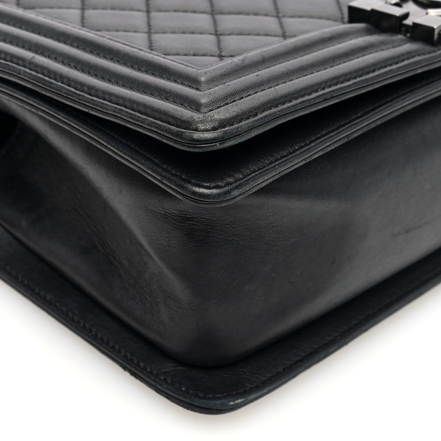 Chanel Calfskin Quilted Medium Boy Flap So Black 9 of 10