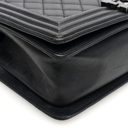 Chanel Calfskin Quilted Medium Boy Flap So Black 9 of 10