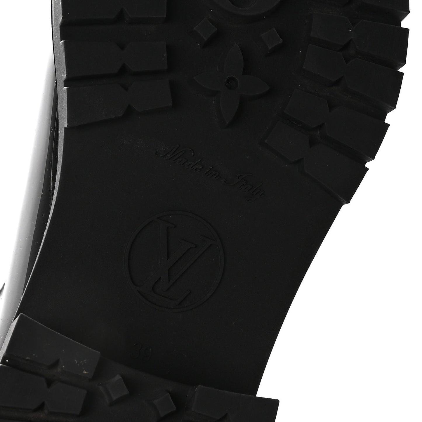 Rubber Embossed Monogram Splash Rain Short Boots 39 Black