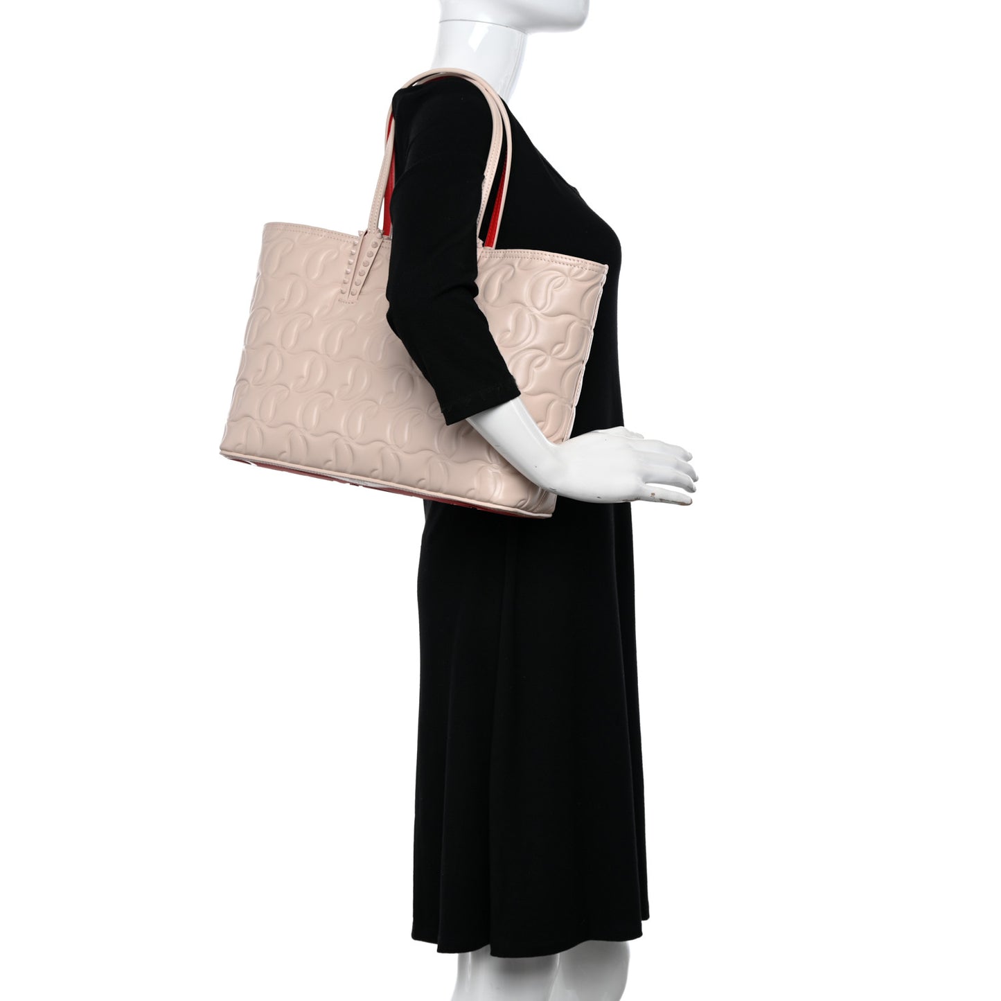 Nappa Embossed Small East West Cabata Tote Leche