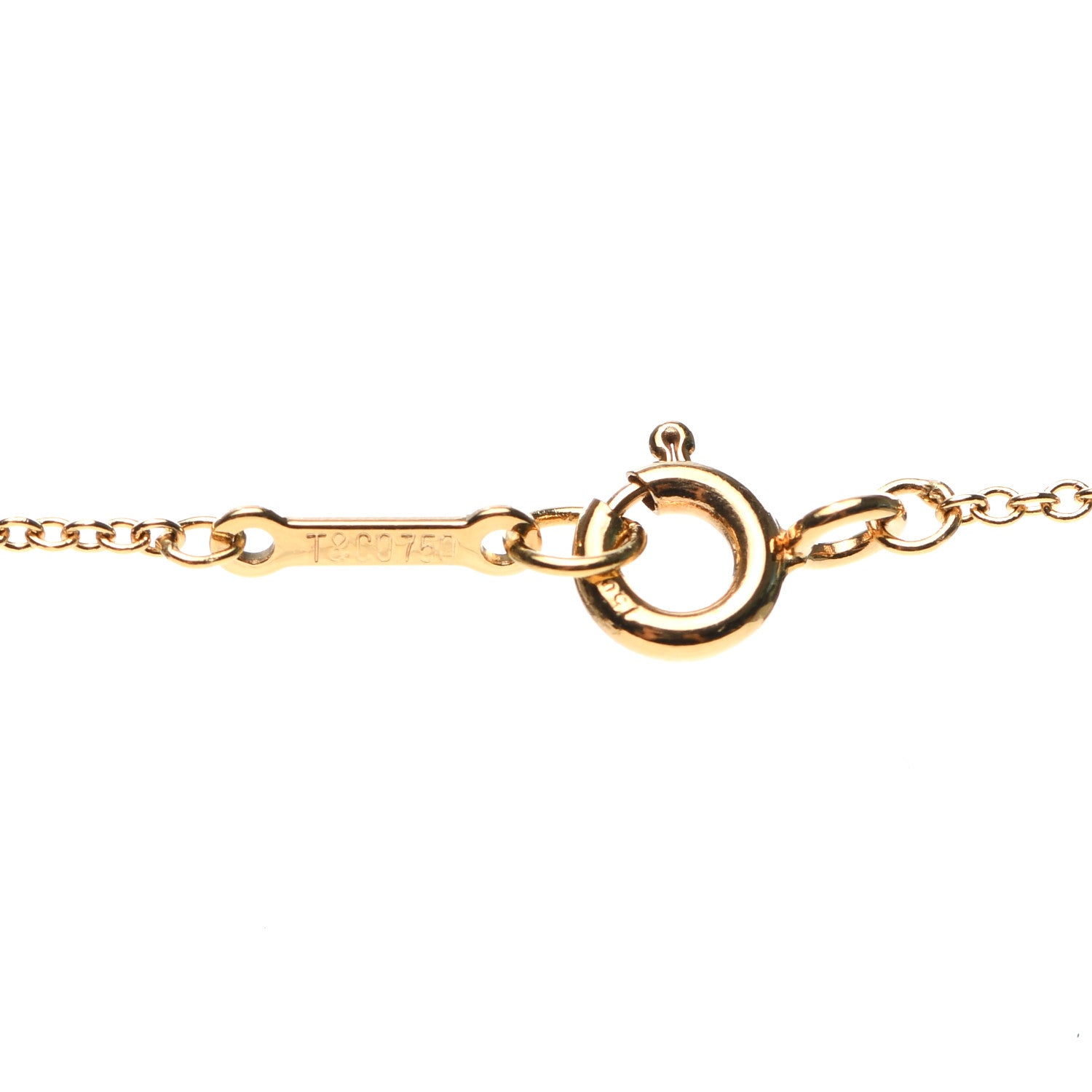 Tiffany 18K Yellow Gold Diamond Elsa Peretti Bean Pendant Necklace 4 of 5
