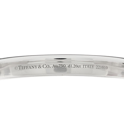 Tiffany 18K White Gold Diamond Tiffany Lock Half Pave Bangle Bracelet 5 of 7