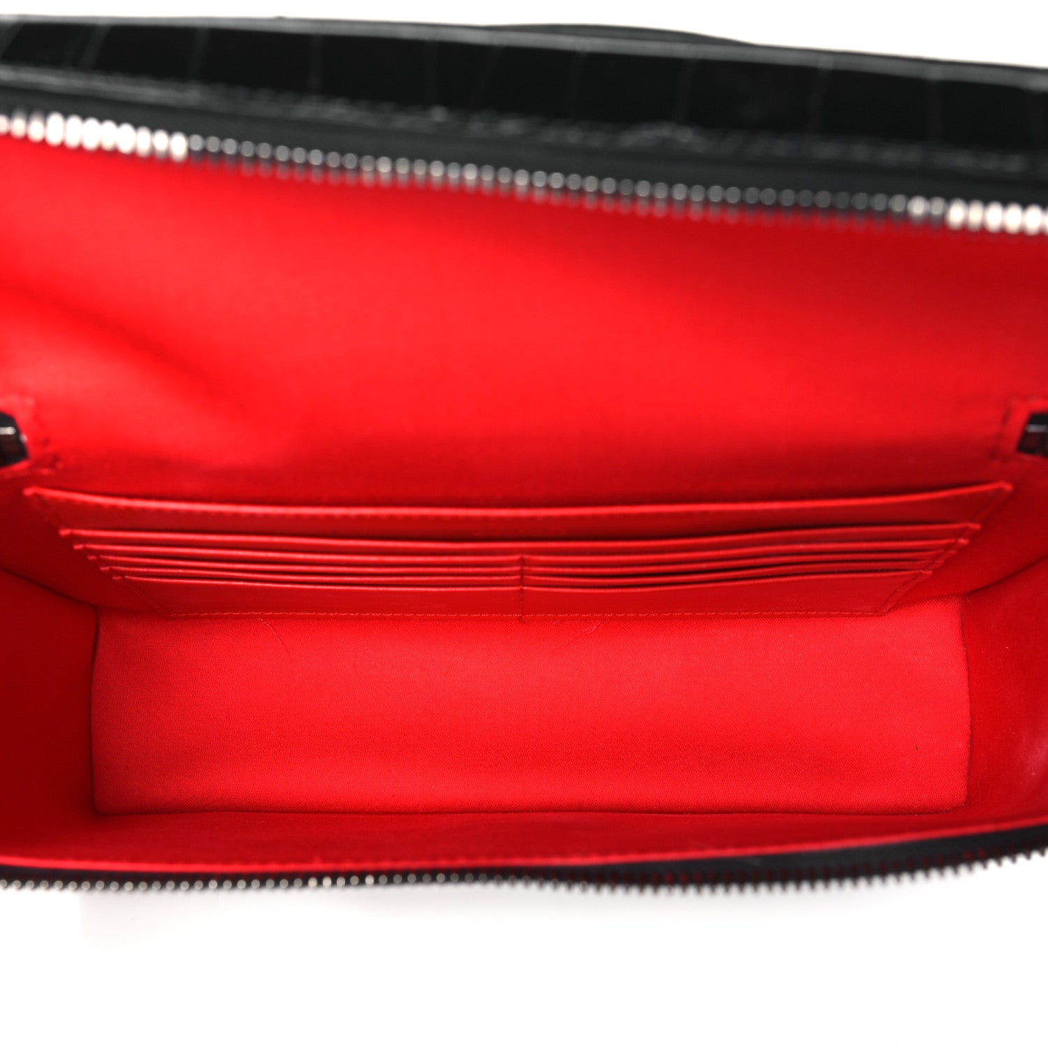 Christian Louboutin Crocodile Embossed Calfskin Kypipouch Travel Toiletry Case Black 4 of 10