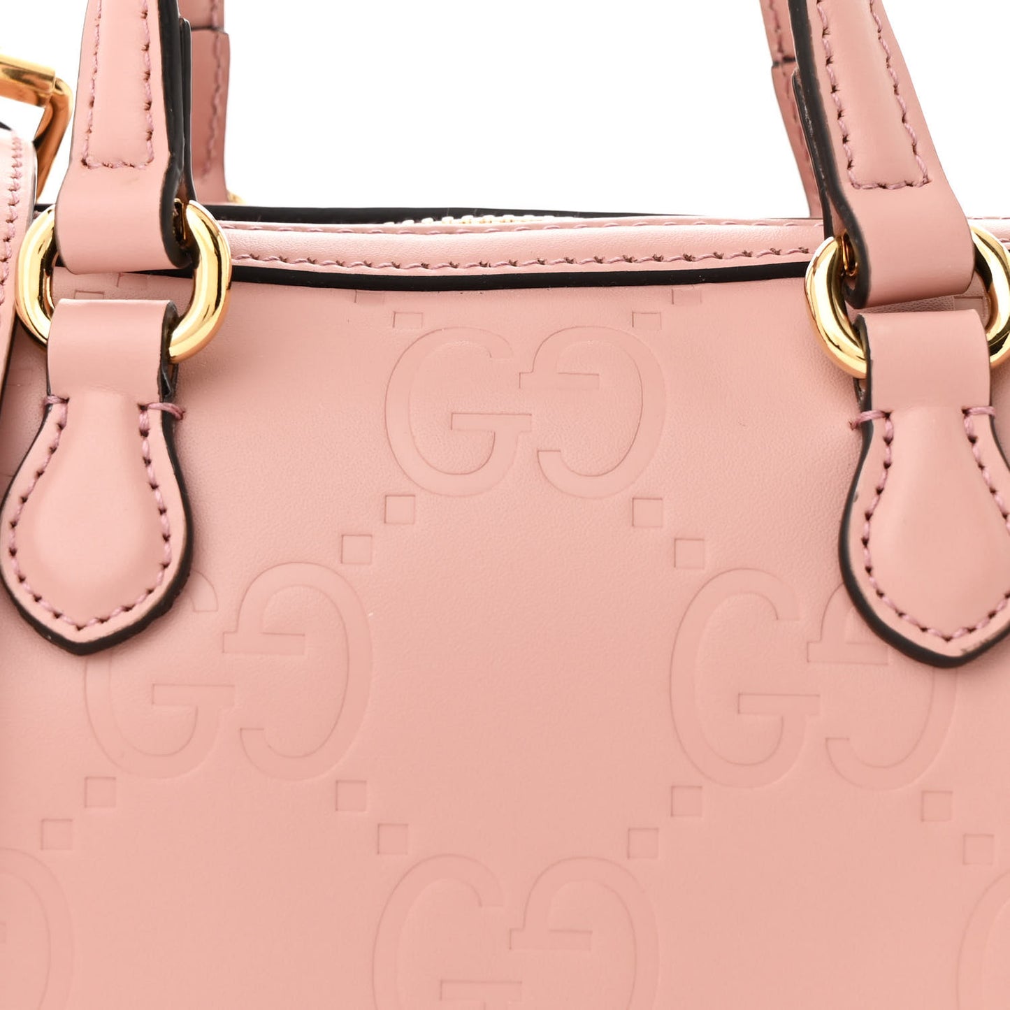 GG Gilbert Calfskin Jumbo Super Mini Top Handle Bowler Bag Soft Pink