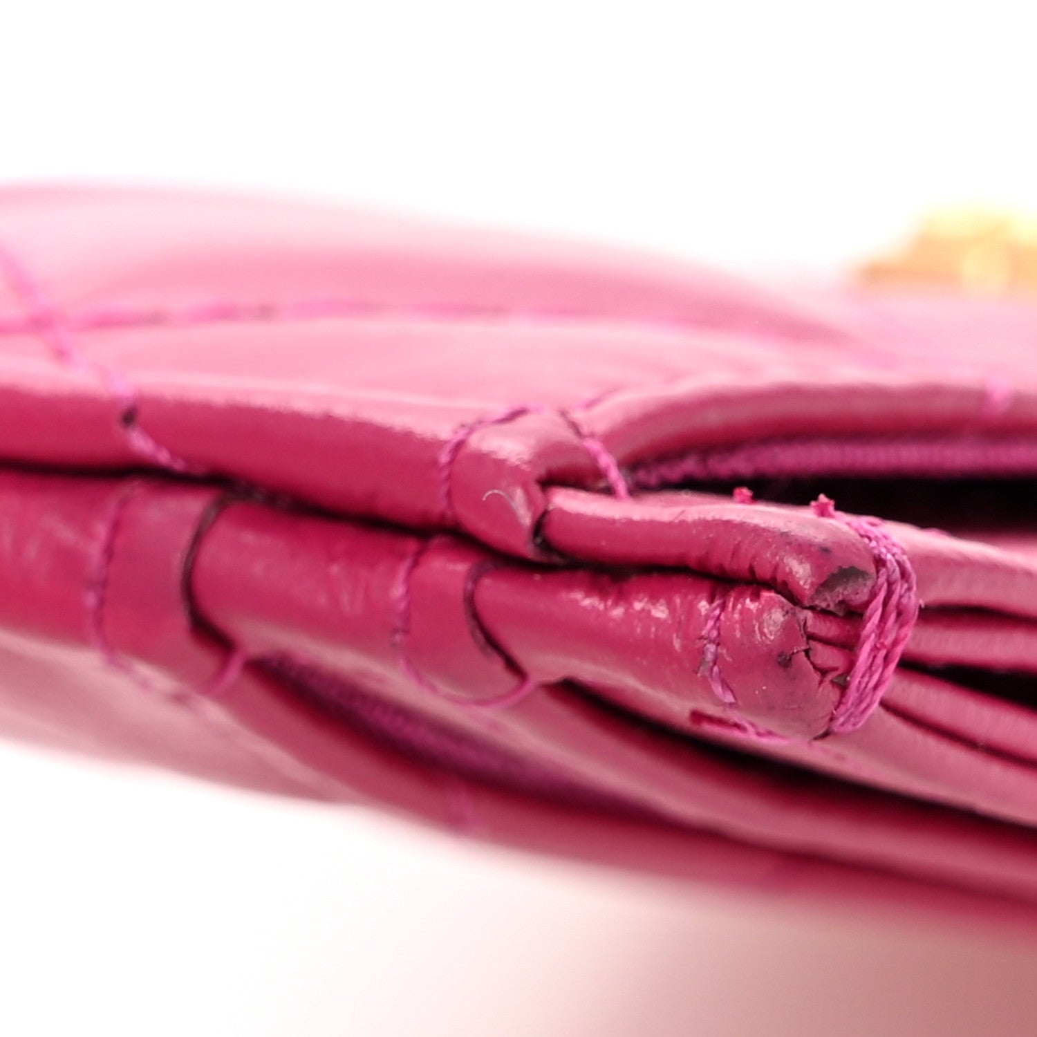 Chanel Aged Calfskin Quilted Reissue Card Holder Fuchsia 10 of 10