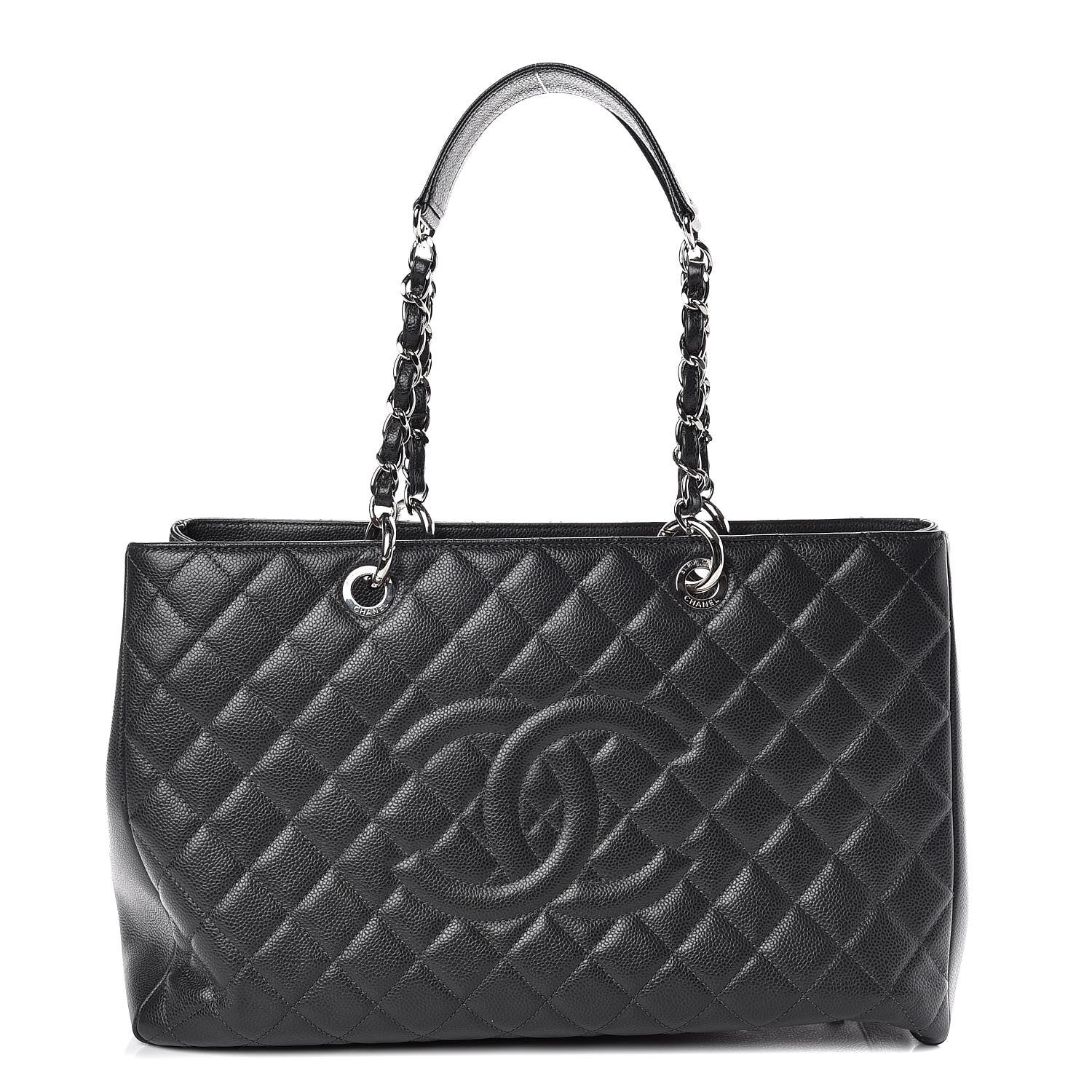 Chanel Caviar Quilted XL Grand Shopping Tote GST Dark Grey 1 of 9