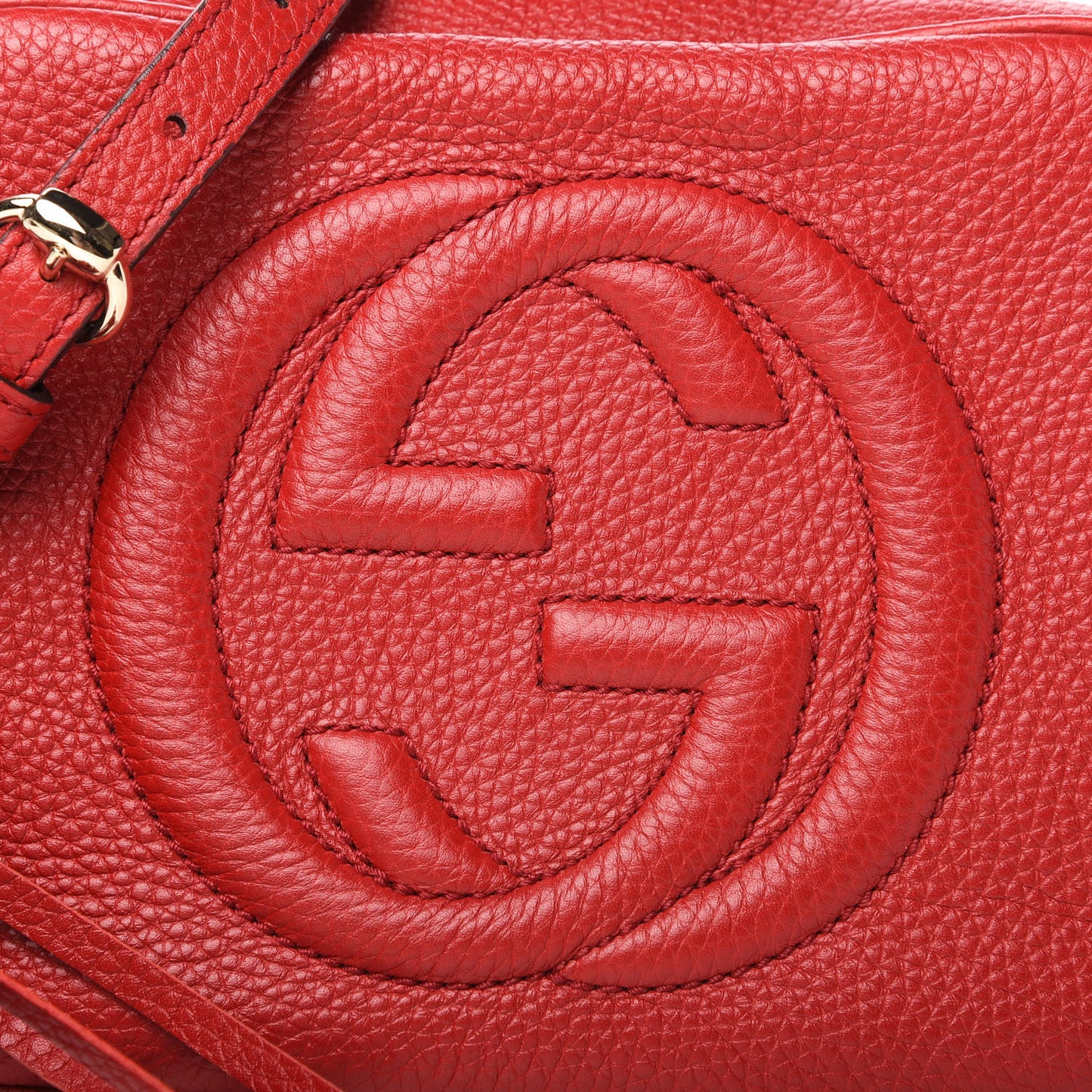 Pebbled Calfskin Small Soho Disco Bag Tabasco Red