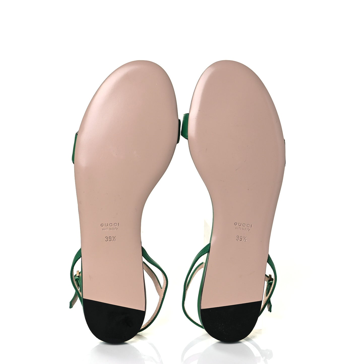 Lifford Calfskin GG Marmont Ankle Wrap Flat Sandals 39.5 New Shamarock