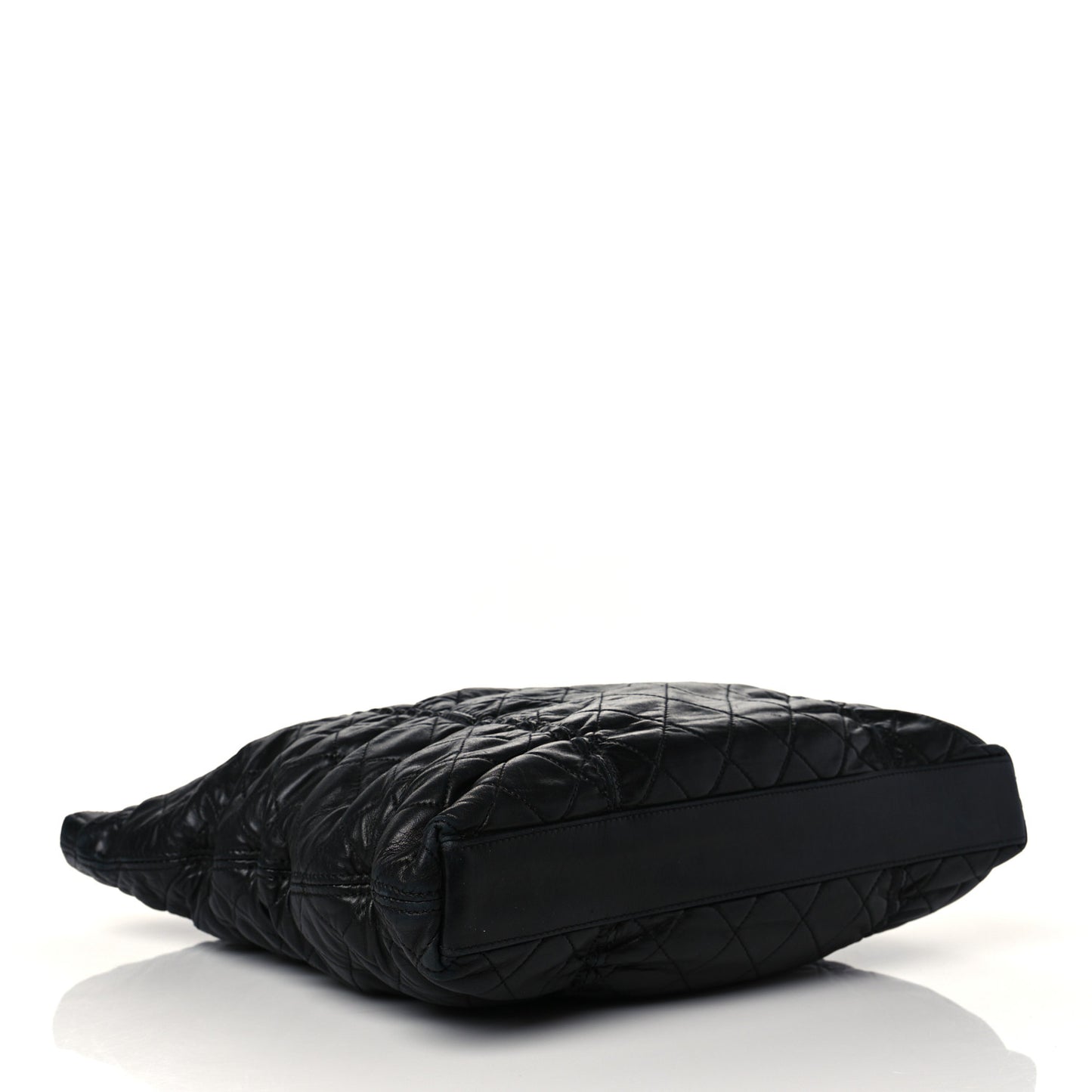 Lambskin Quilted Sharpei Shopping Tote Black