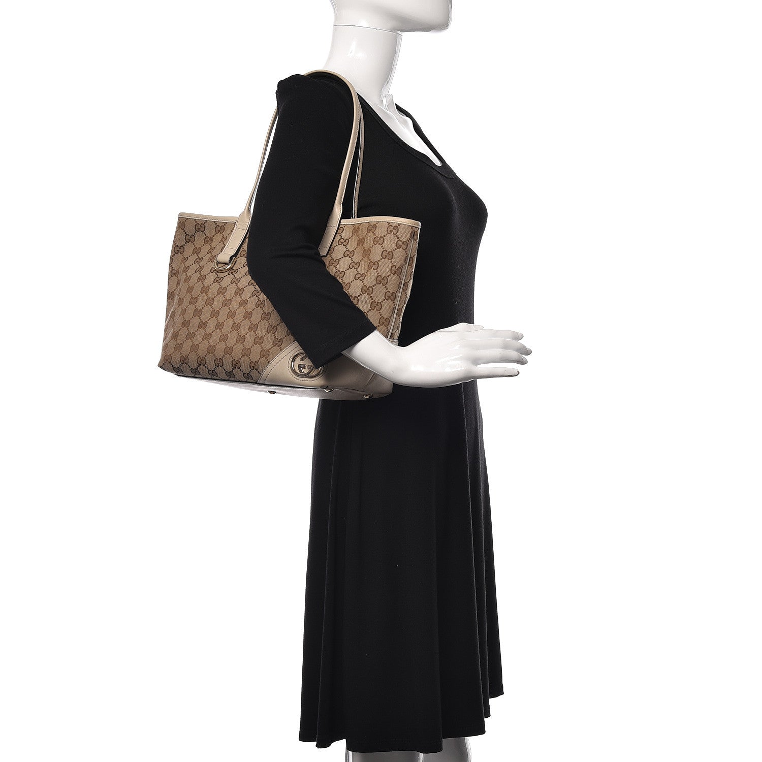 Gucci Monogram Medium New Britt Tote Off White 2 of 10
