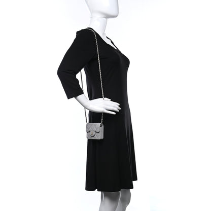 Chanel Caviar Quilted Flap Card Holder On Chain Grey 2 of 8