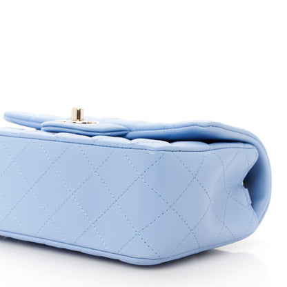 Chanel Lambskin Quilted Mini Rectangular Flap Light Blue 11 of 11