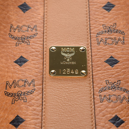 MCM Visetos Medium Liz Reversible Shopper Tote Cognac 11 of 11