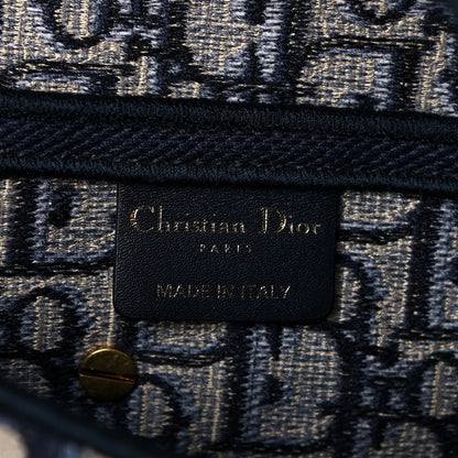 Christian Dior Oblique Embroidered Saddle Bag Blue 6 of 12