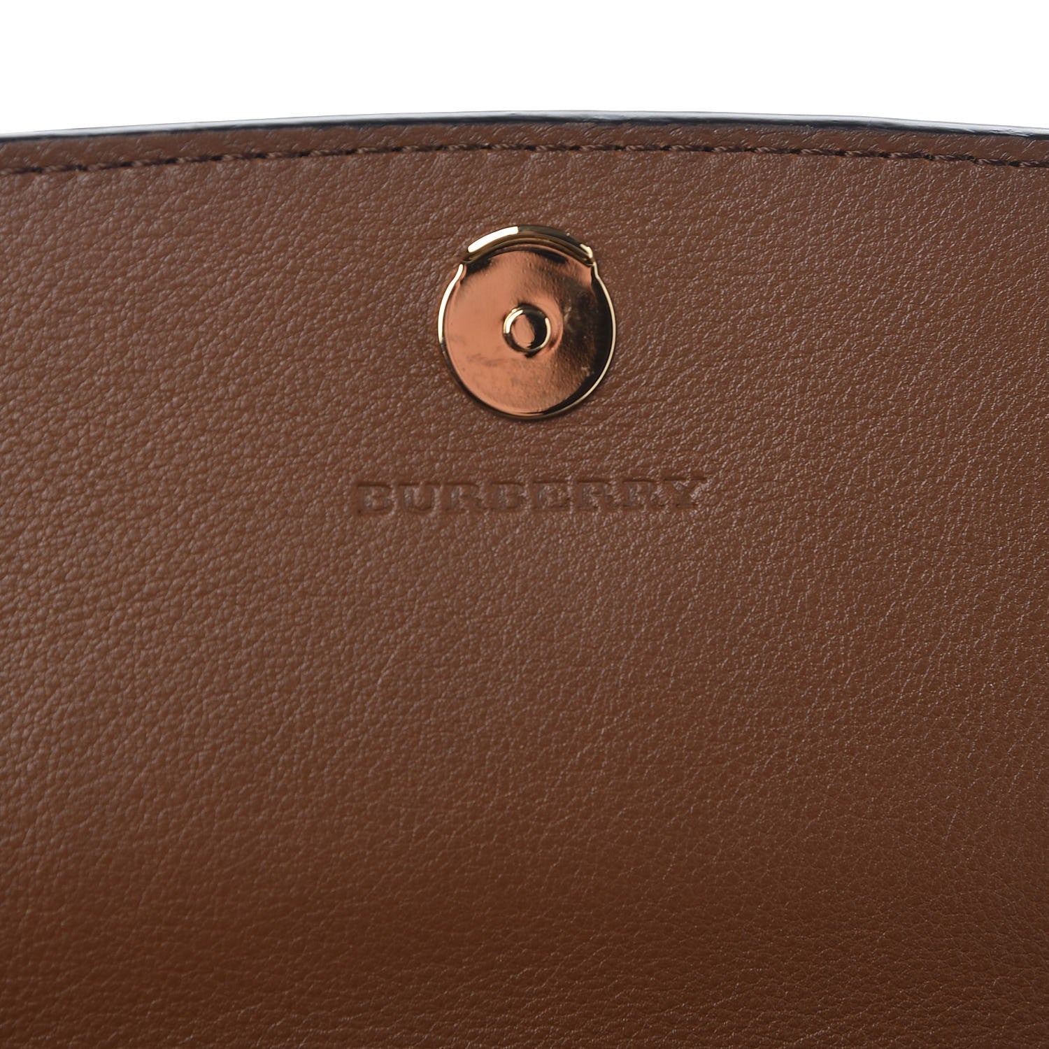Burberry Derby Calfskin House Check Henley Wallet On Chain Tan 7 of 8