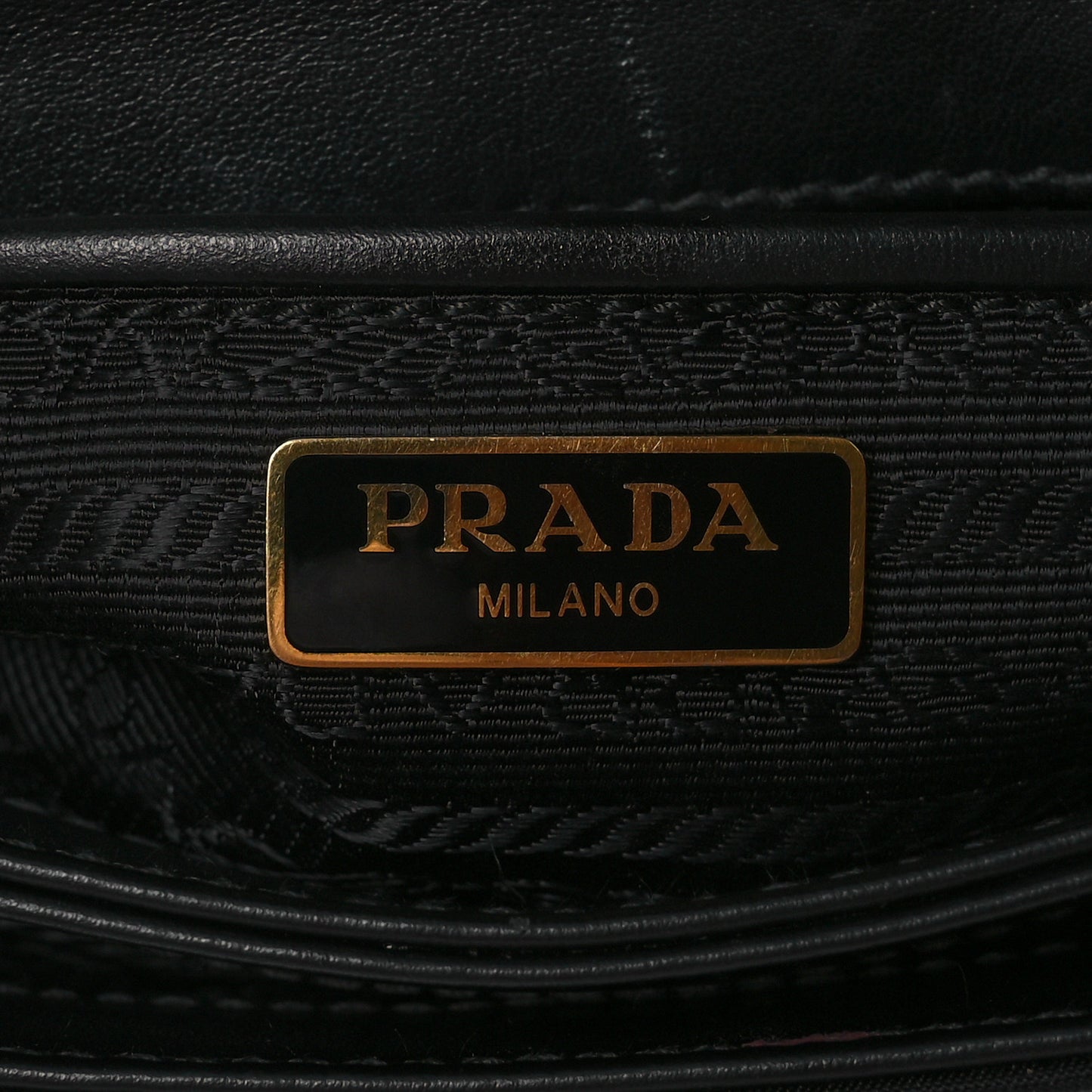 Saffiano Tessuto Nylon Chain Shoulder Bag Black