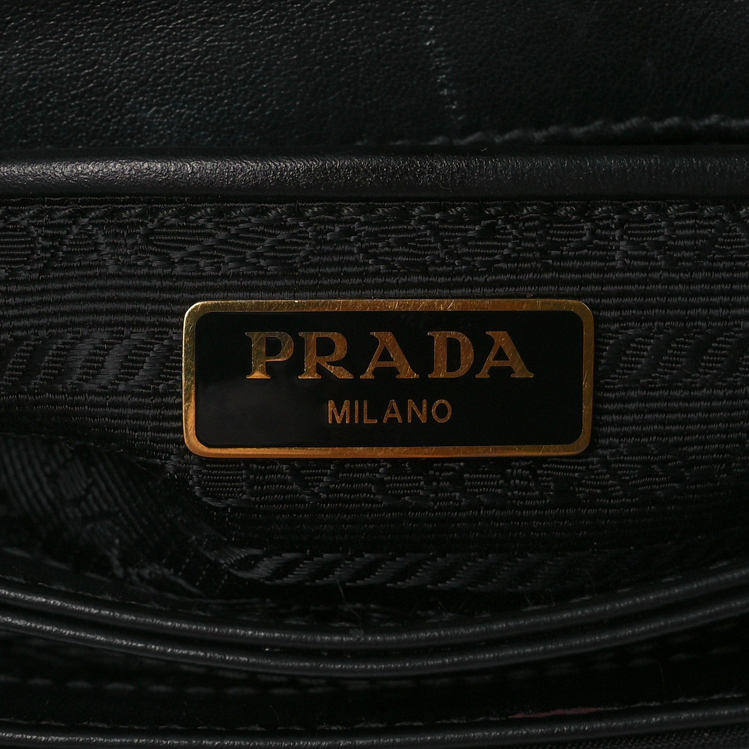 Prada Saffiano Tessuto Nylon Chain Shoulder Bag Black 8 of 16