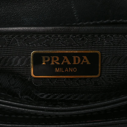 Prada Saffiano Tessuto Nylon Chain Shoulder Bag Black 8 of 16