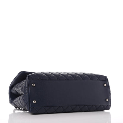Chanel Caviar Quilted Medium Coco Handle Flap Navy 4 of 8