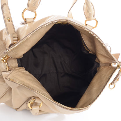 Miu Miu Vitello Lux Bow Bag Quarzo 7 of 11