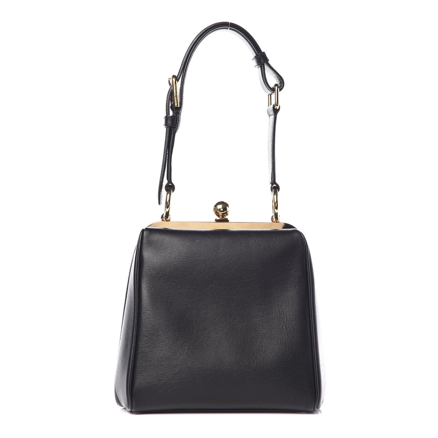 Calfskin Agata Shoulder Bag Black