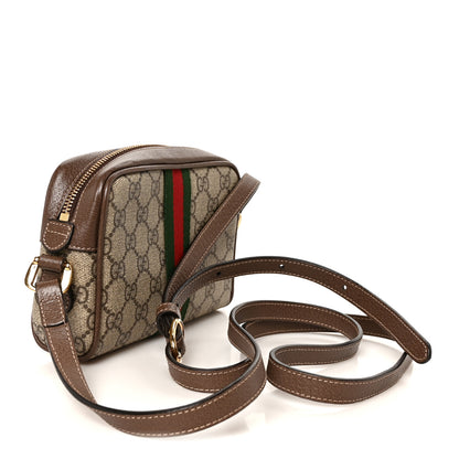 Gucci GG Supreme Monogram Web Mini Ophidia Shoulder Bag Brown 3 of 10
