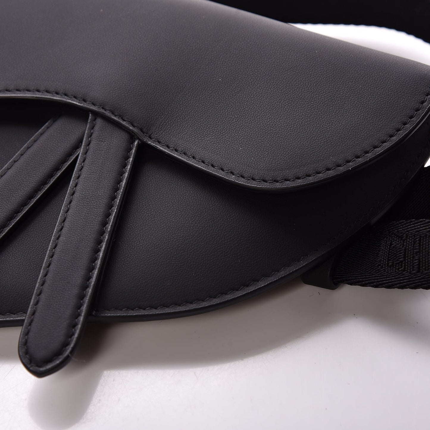 Ultra Matte Calfskin Saddle Belt Bag Black