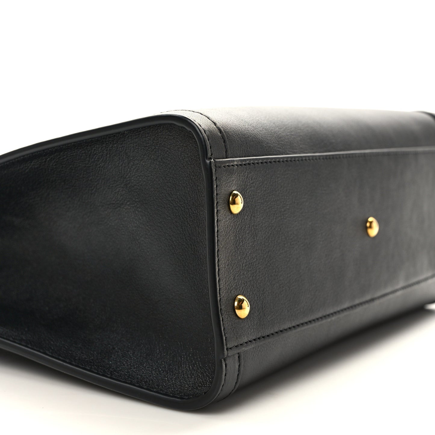 Calfskin Small Diana Tote Bag Black Yellow Fluo