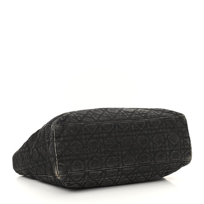 Christian Dior Denim Cannage Large Lady Dior Black 4 of 14
