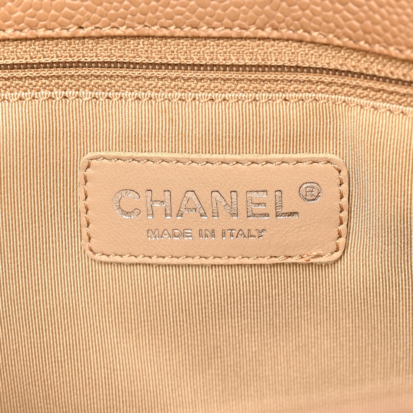 Caviar Quilted Grand Shopping Tote GST Beige Clair