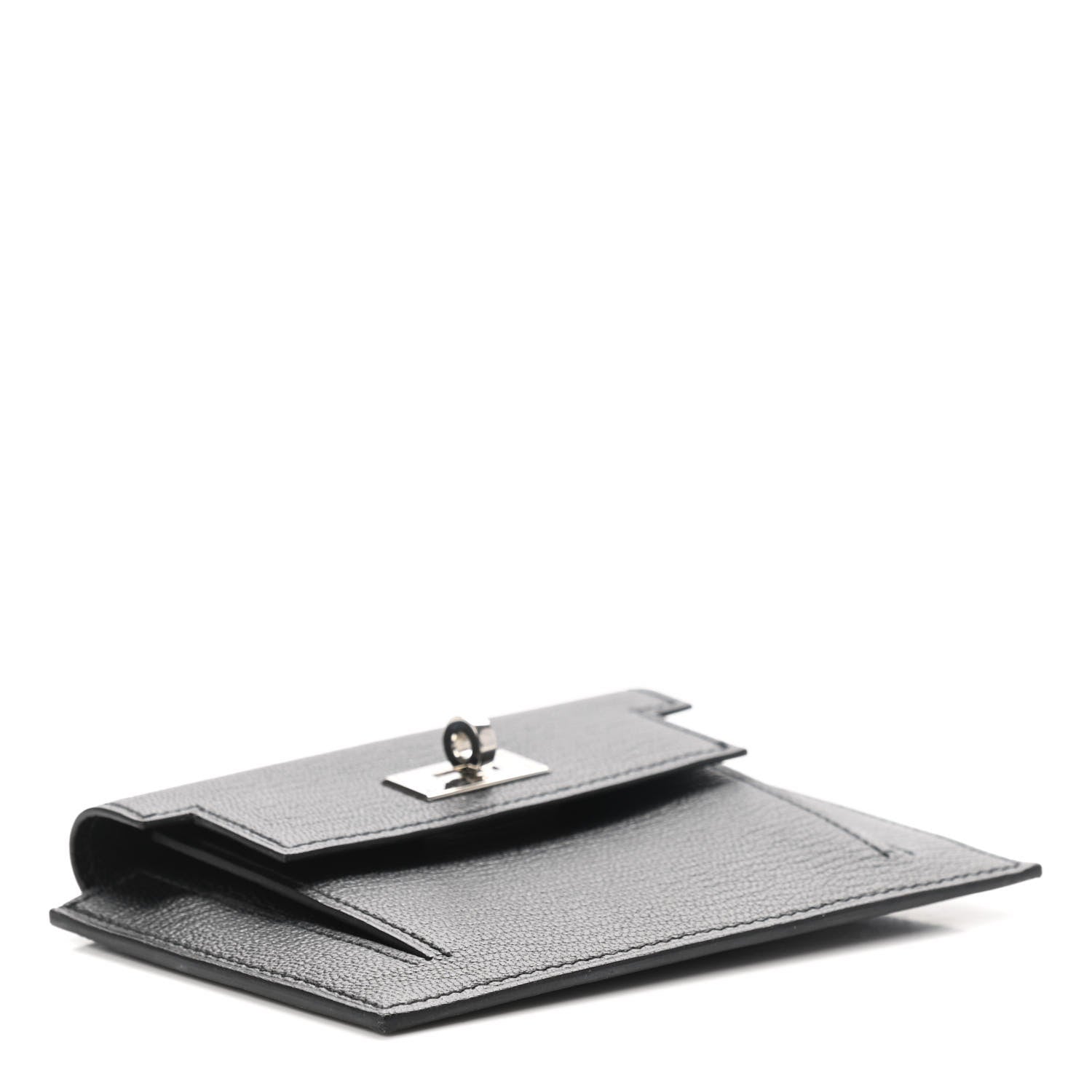 Hermes Chevre Mysore Kelly Pocket Compact Wallet Black 4 of 7
