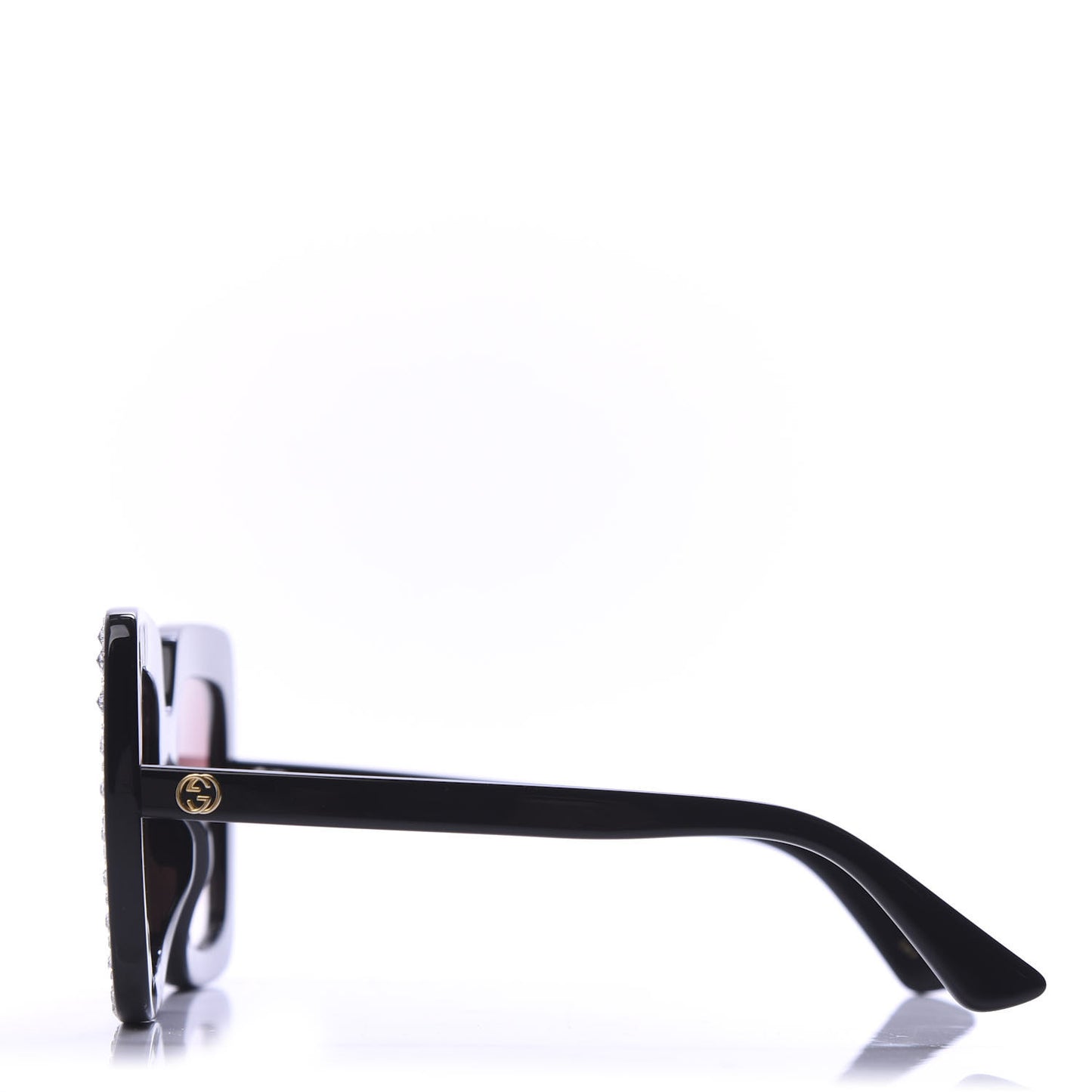 Acetate Crystal Oversize Sunglasses GG0148S Black