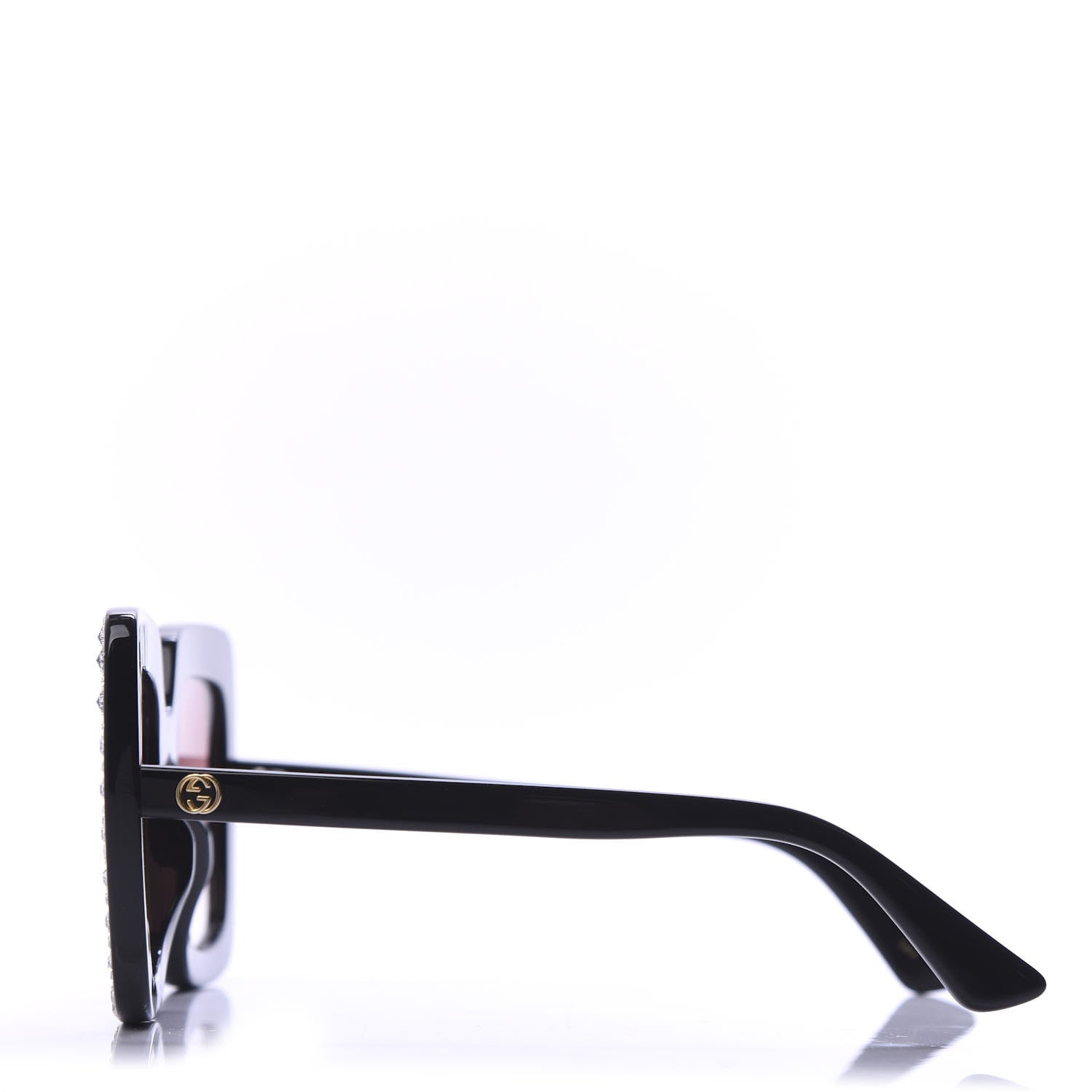 Gucci Acetate Crystal Oversize Sunglasses GG0148S Black 2 of 8