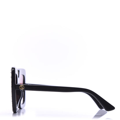 Gucci Acetate Crystal Oversize Sunglasses GG0148S Black 2 of 8