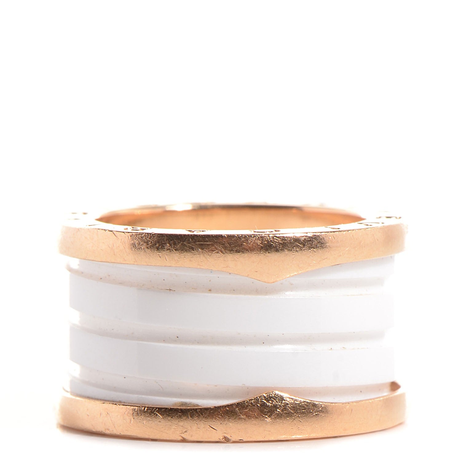 Bulgari 18K Rose Gold White Ceramic B.Zero1 Four-Band Ring 50 5.5 4 of 6